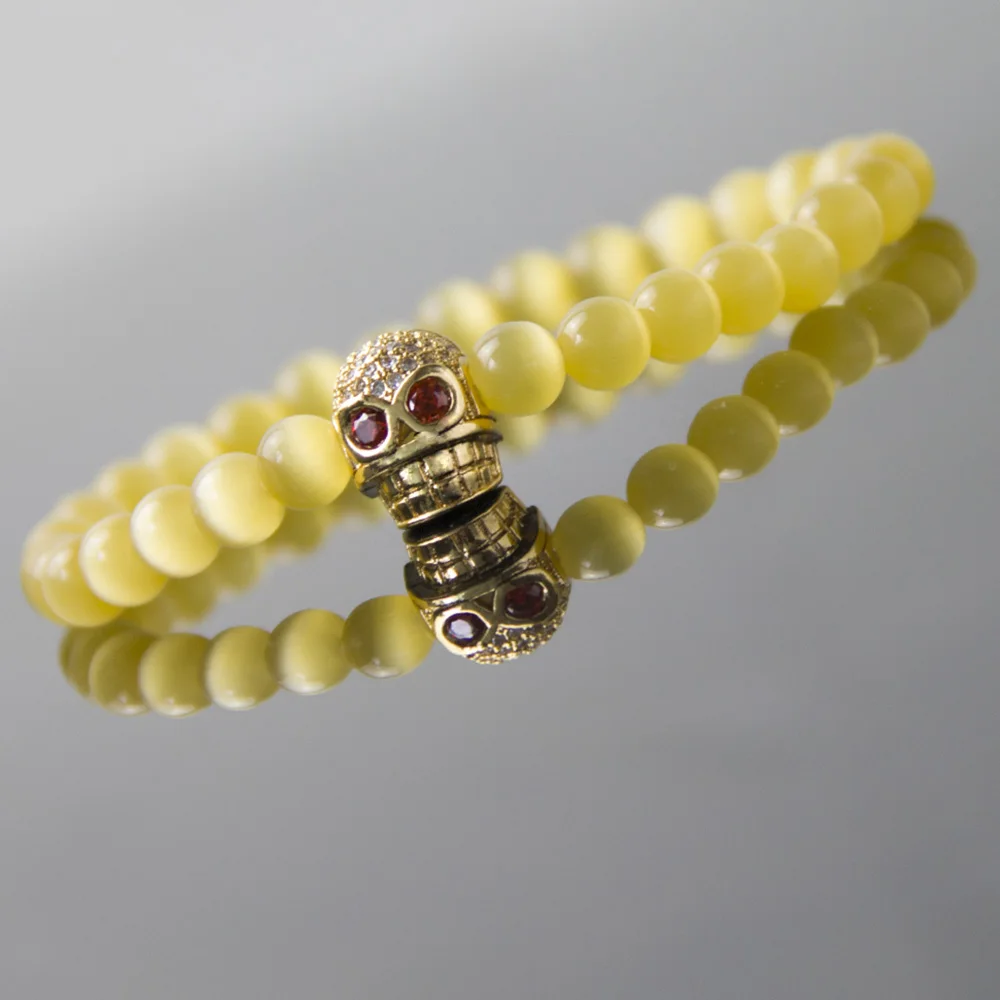 Новое поступление Diy Череп микро инкрустация циркон браслеты с подвесками для