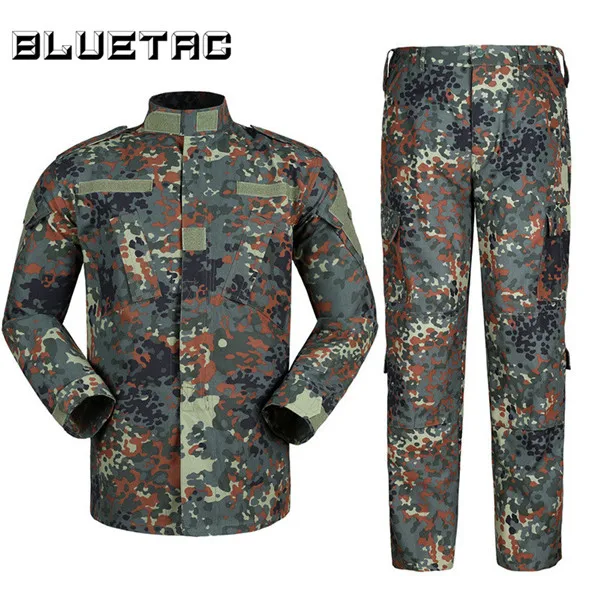 Germany Camo Военный камуфляж тактический костюм для мужчин охотничья Боевая полевая Униформа куртка рубашка и брюки с поясом Для Стрельбы Охота Военная игра армия - Цвет: Germany Camo