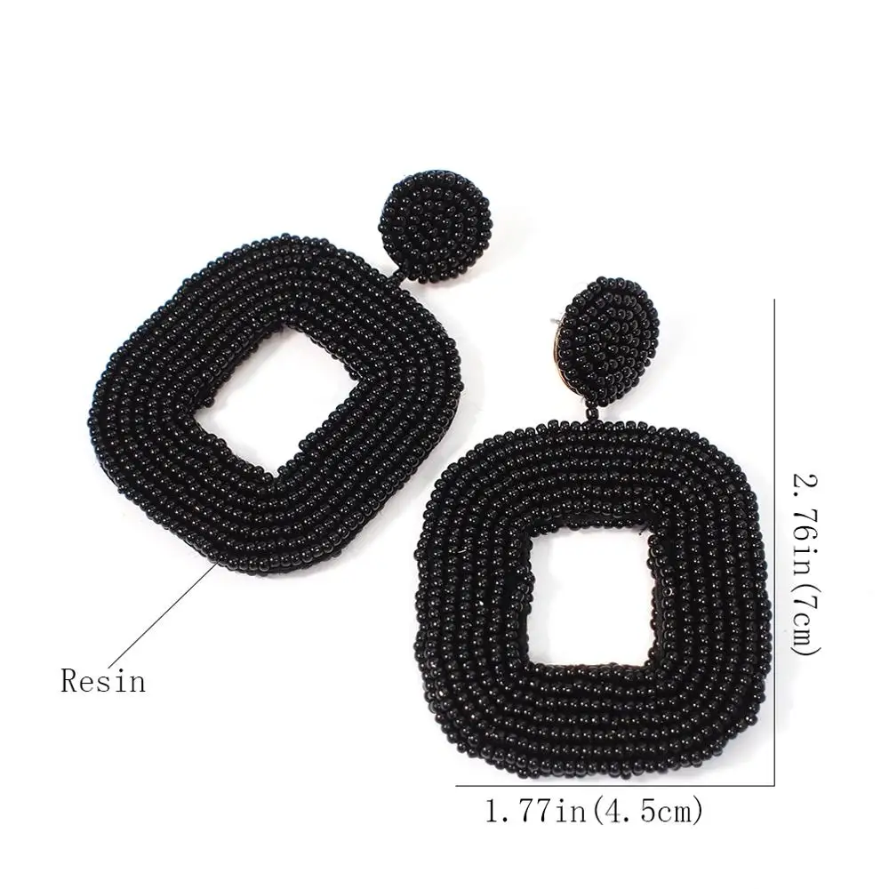 Женские богемные квадратные серьги подвески MANILAI массивные геометрические