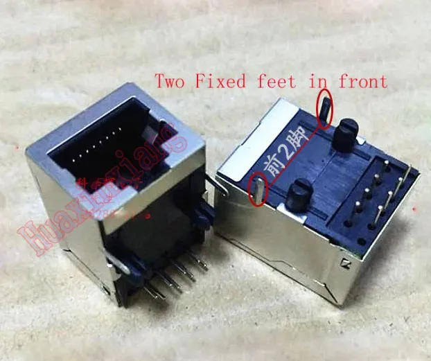 Fixed feet in front 20 шт./лот щит RJ45 8P8C разъем без светодиодный 21 мм печатного монтажа сети Интернет модульный - Цвет: Fixed feet in front