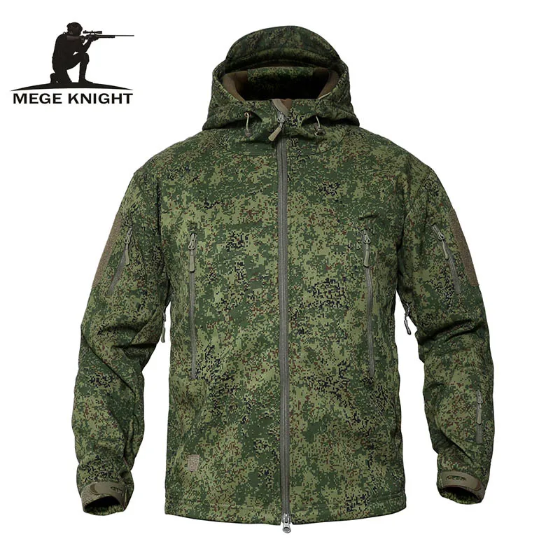 Mege бренд питон Узор Камуфляж для мужчин Sharkskin Softshell осень толстовки куртка, военная одежда куртка тактические армейские пальто - Цвет: RU