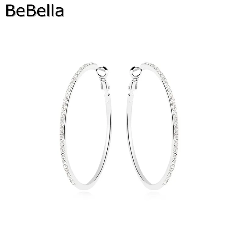 Серьги кольца BeBella большие и маленькие серьги с мозаикой из кристаллов для