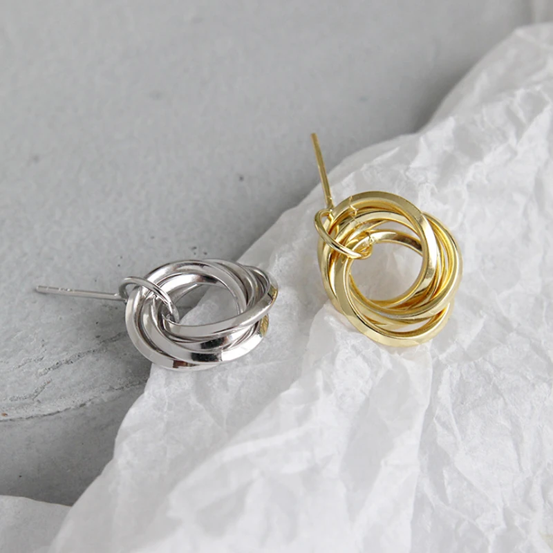 Серьги-подвески круглые из серебра 925 пробы | Украшения и аксессуары