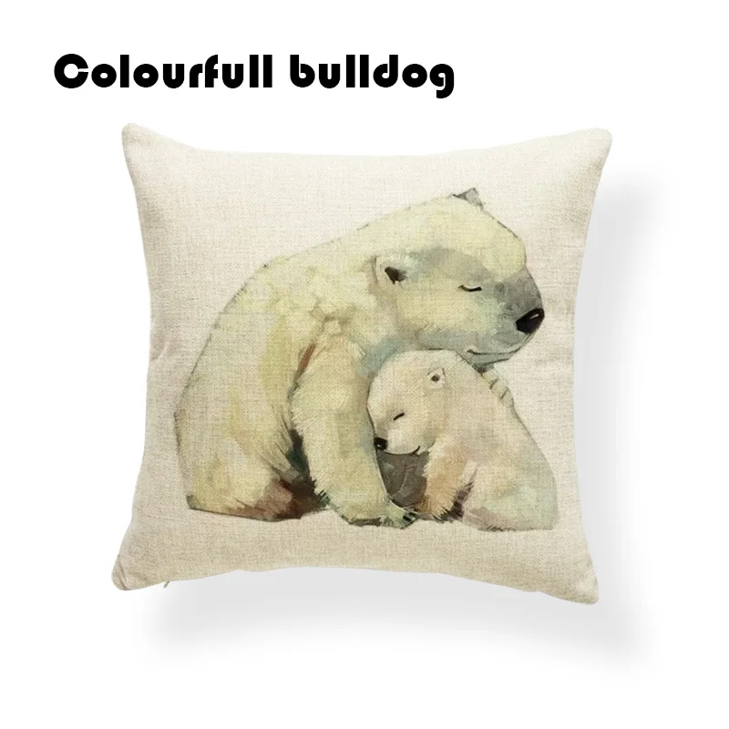 Наволочки с рисунком животных совы Скандинавская декоративная льняная подушка