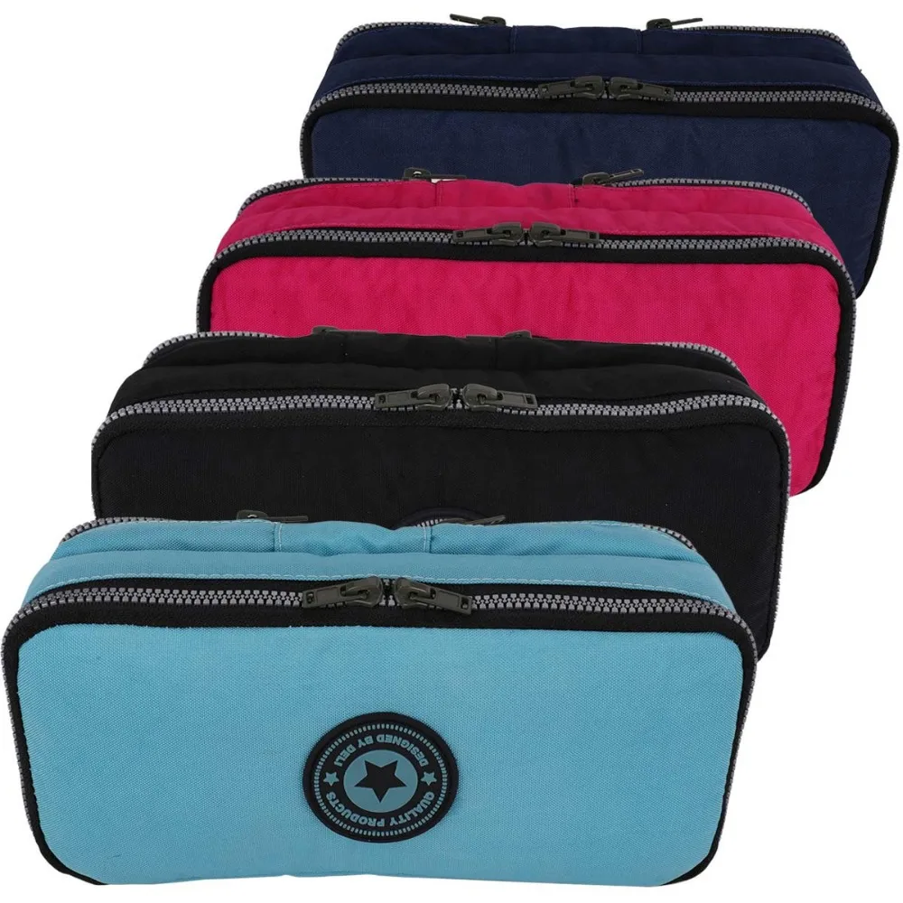 Холщовый чехол карандаш с большой емкостью и двумя отделениями для школьных