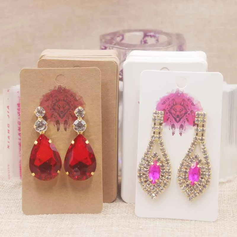 Серьги с узором в виде цветов из крафт-бумаги подарочные карты для ювелирных