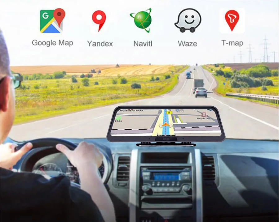 WHEXUNE 10 дюймов 4G ADAS Автомобильный видеорегистратор камера Wifi Android gps навигация 1080P Авто видео регистратор видеорегистратор парковочный монитор
