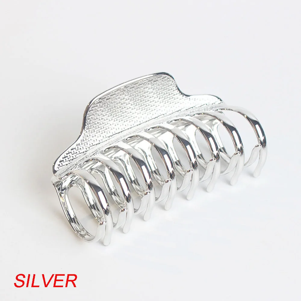 silver 1 шт., Классический розовый Золотой геометрический стильный зажим для волос для женщин, заколки для волос, держатель для хвоста, булочка, аксессуары для волос - Цвет: silver