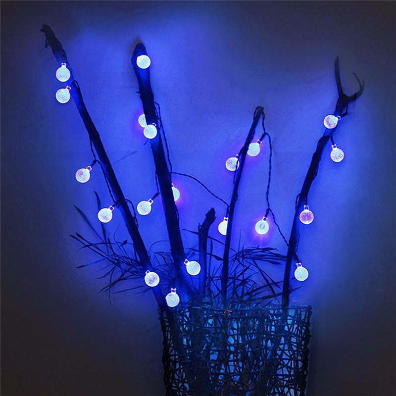 NEW 20/30/50 LED Crystal ball LED Solar Lamp Power LED String Fairy Lights Solar Garlands Garden Christmas Decor For Outdoor