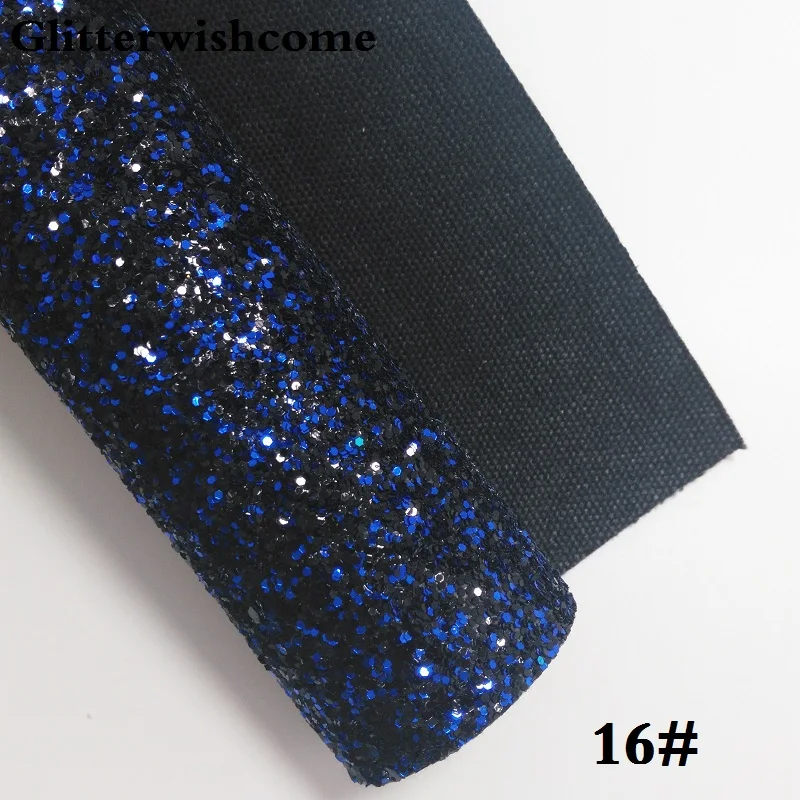 16 Glitterwishcome 21X29 см А4 Размер синтетическая кожа, Цвет Соответствующие подложке, толстый блеск кожа винил для луков, GM029A - Цвет: 16