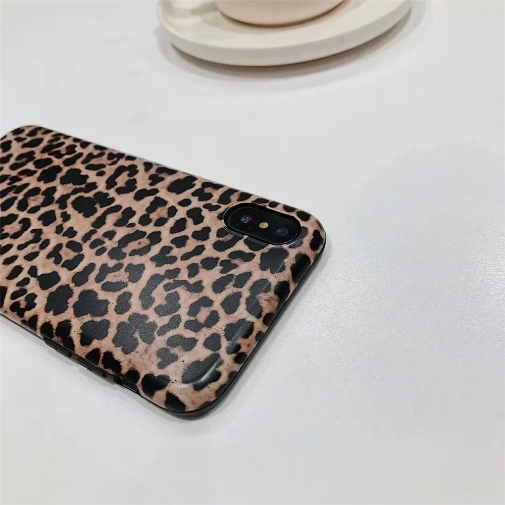 Ретро Тигр Леопардовый пантера кремнезема мягкие imd чехол для телефона iPhone XS XR Max X