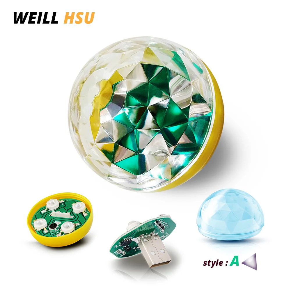 Weill Hsu Mini USB декоративный DJ светодиодный светильник Ритм вспышка красочный звук