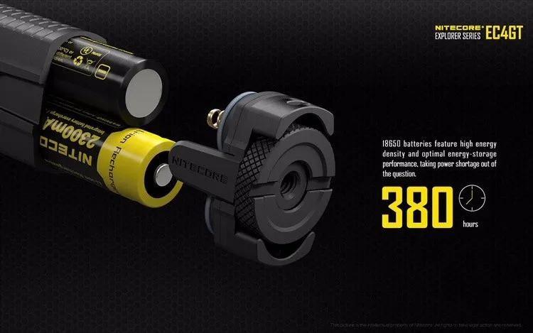 Топ продаж NITECORE EC4GT удобный портативный 1000 LMs излучатель фонарик прожектор охотничий походный фонарь без батареи