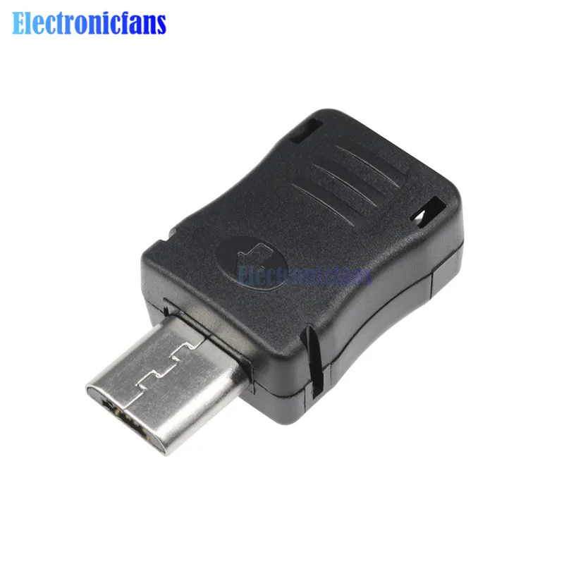 10 шт./лот 5 контактный Т порт штекер Micro USB разъем с пластиковой крышкой для сделай