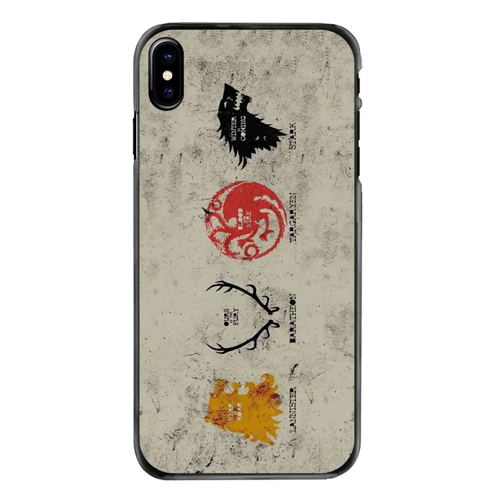 Covers Game of Throne House Stark Wolf Symbol Logo Print For iPhone 4 4S 5 5S 5C SE 6 6S 7 8 Plus X XR XS Max iPod Touch |