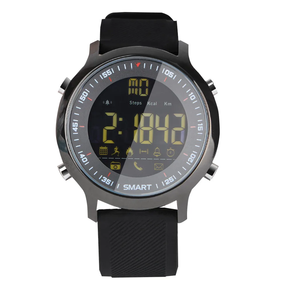 Silicone Strap Black EX18 Смарт-часы профессиональные спортивные часы для дайвинга Bluetooth телефон сообщение Push наручные часы 5ATM IP67 водонепроницаемые Смарт-часы - Цвет: Silicone Strap Black