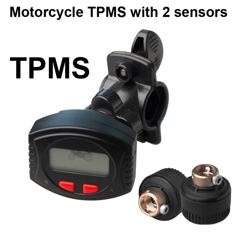 TPMS для мотоцикла подходит 2 колес водонепроницаемый заряжаемый кронштейн ЖК