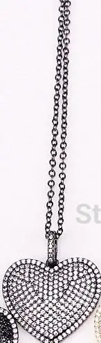 Black Necklace 5 прядей ZYZ300-4015 полный инкрустированный цирконами в форме сердца винтажные ожерелья с подвеской аксессуары женские ювелирные изделия подарок - Окраска металла: Black Necklace