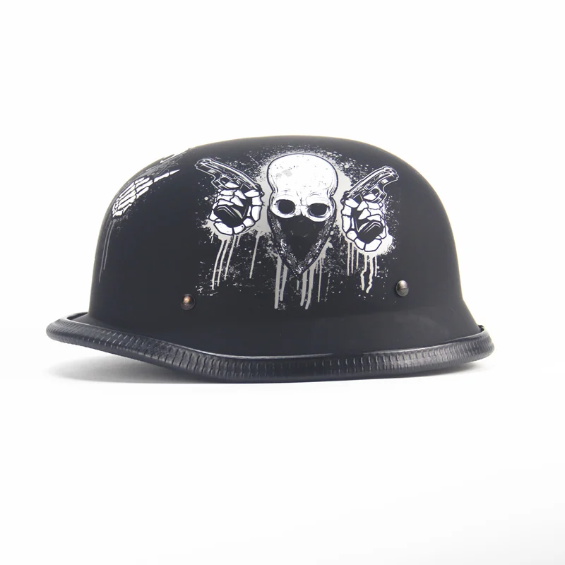 Винтажный мотоцикл скутер с открытым лицом РЕТРО МАТОВЫЕ яркие черные шлемы