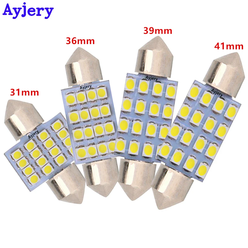Прямая поставка с завода! 500 шт. C5W 31 мм 36 39 41 бело синий 3528 1210 16 SMD гирлянда