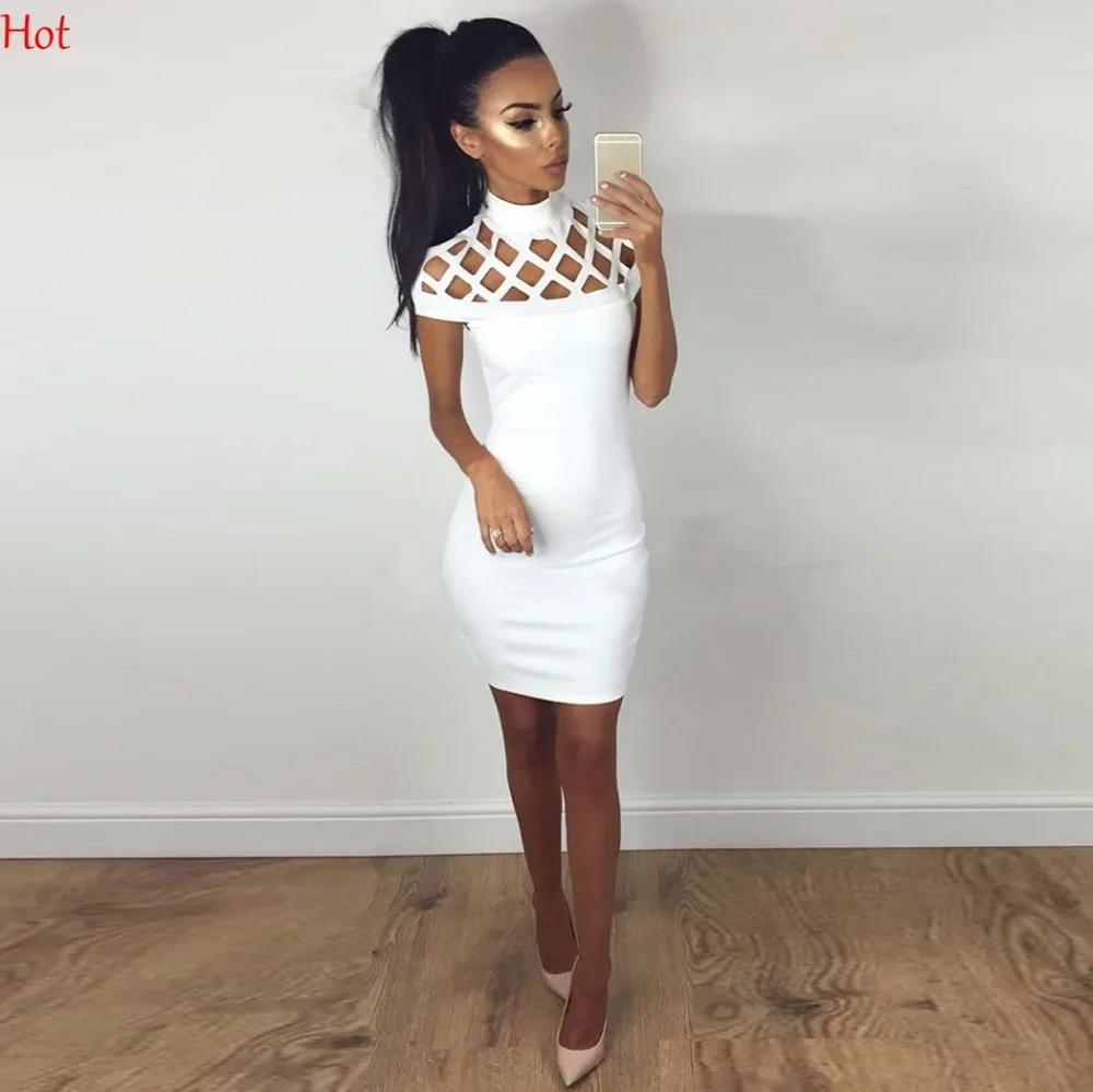 Для женщин модное платье сексуальная тонкая стоячий ворот детское Открытое