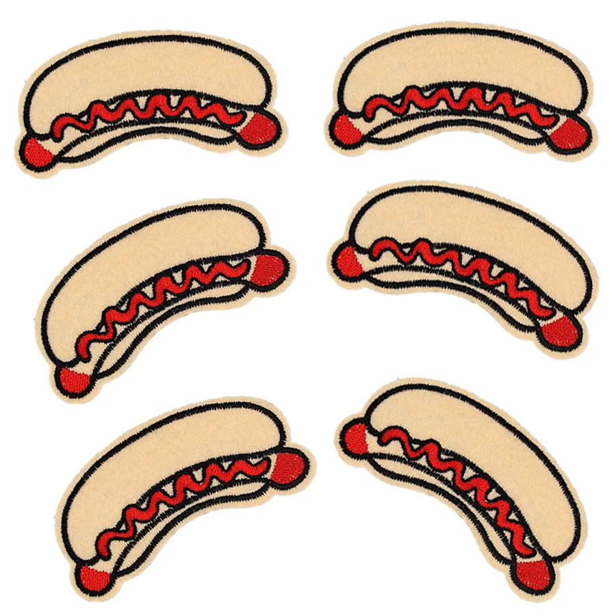1 шт. Детские нашивки с вышивкой хот дог|Заплатки| |