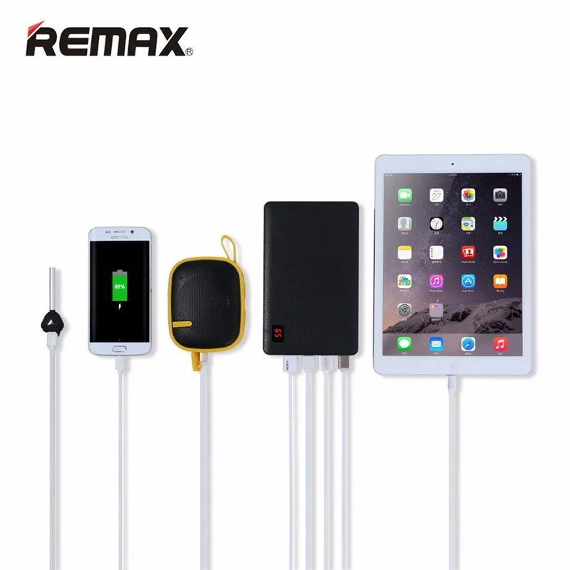 Original Remax power bank 30000mAh 4 USB External Battery Mobile phone Fast Charger 2 Bank 10000mAh portable Charging | Мобильные