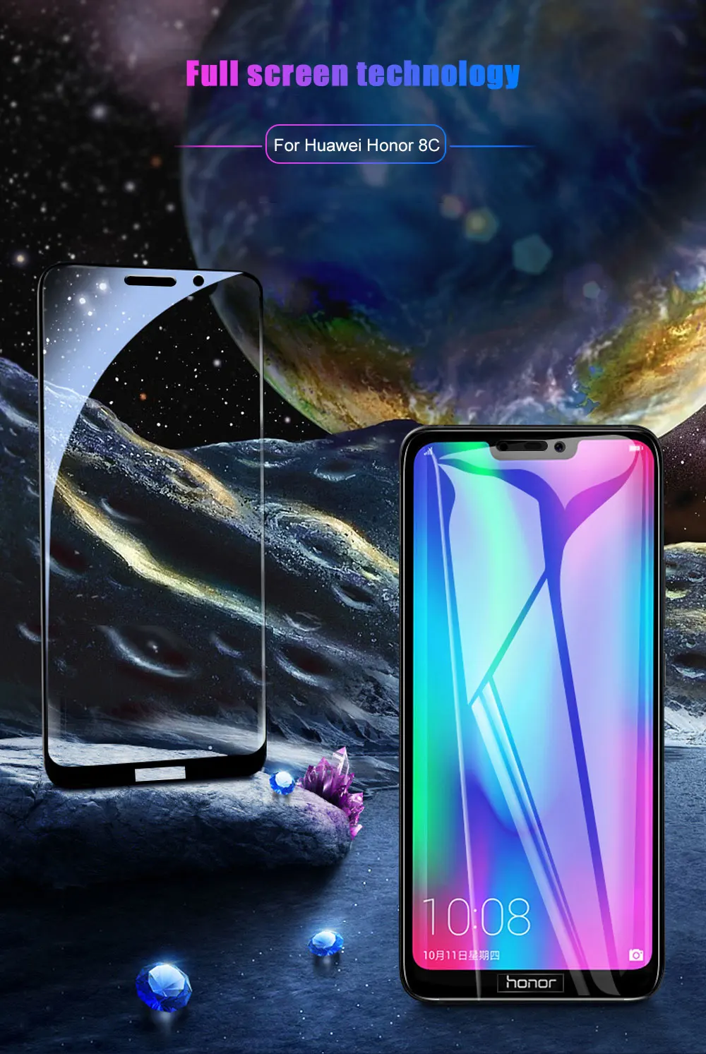Для Honor 8X8 X Max закаленное стекло на весь экран Защитное стекло для huawei Honor 8C 8 C Защитная крышка для экрана защитное стекло Fil