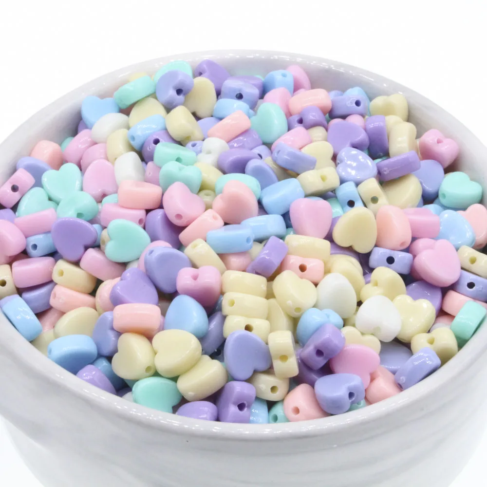 

Acrylic Charm Beads Heart Mixed For DIY Jewelry Making 8mm