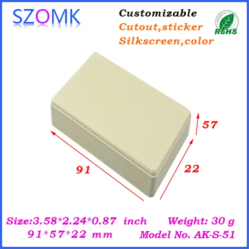 Пластиковая коробка szomk 2 шт. Электронная печатная плата пластиковый корпус 91*57*22