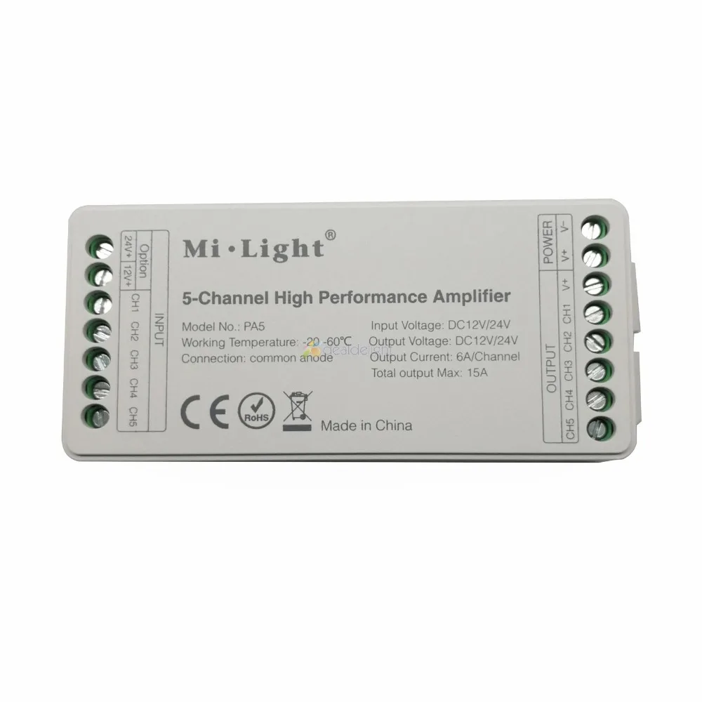 Mi. Светильник PA5 светодиодный усилитель DC12V 24V 15A 5-канальный высокочастотный