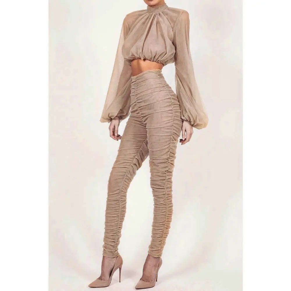 Женский комбинезон с длинным рукавом Bare Midriff модный костюм знаменитостей для