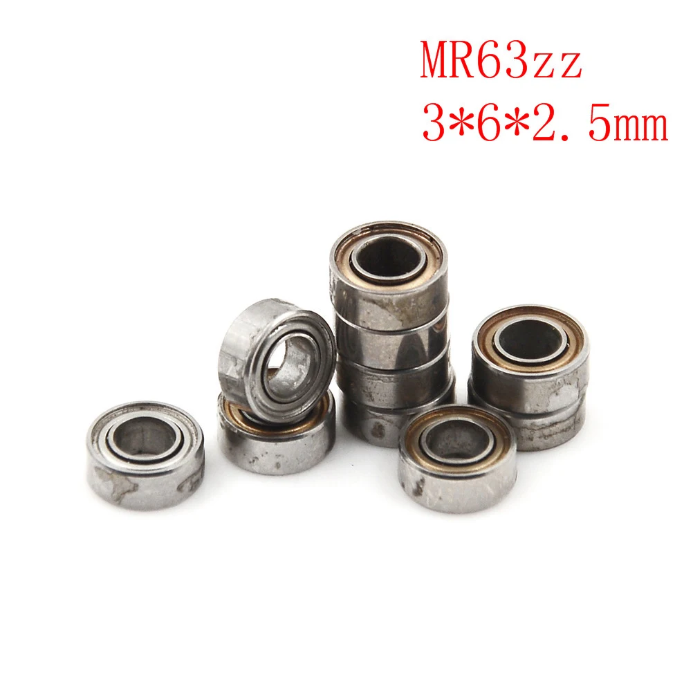 

Chrome Steel 10PCS/lot 3*6*2.5 mm MR63ZZ Bearing Miniature MR63 ZZ Ball Bearings