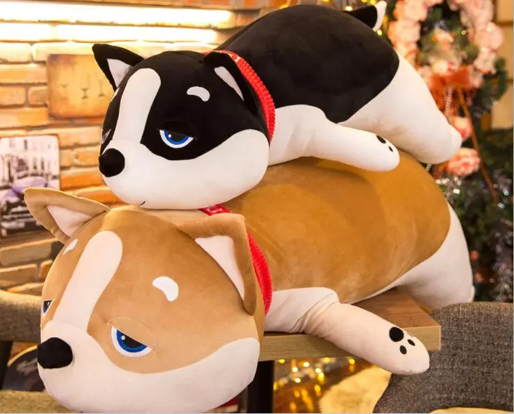 Satılık Büyük 100 Cm Güzel Eğilimli Köpek Peluş Oyuncak Shiba Inu Aşağı Pamuk Yumuşak Bebek Uyku Yastığı Noel Hediyesi B2899