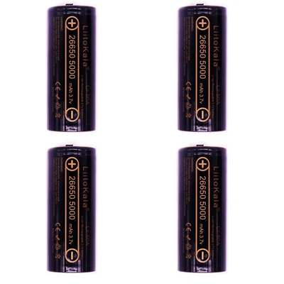 4pcs battery Liitokala, новинка 26650, перезаряжаемый литиевый аккумулятор, lii-50A, 5000 мА/ч, 3,7 в, острый, 20А, мощный светильник, светильник-вспышка, батарея - Цвет: 4pcs battery
