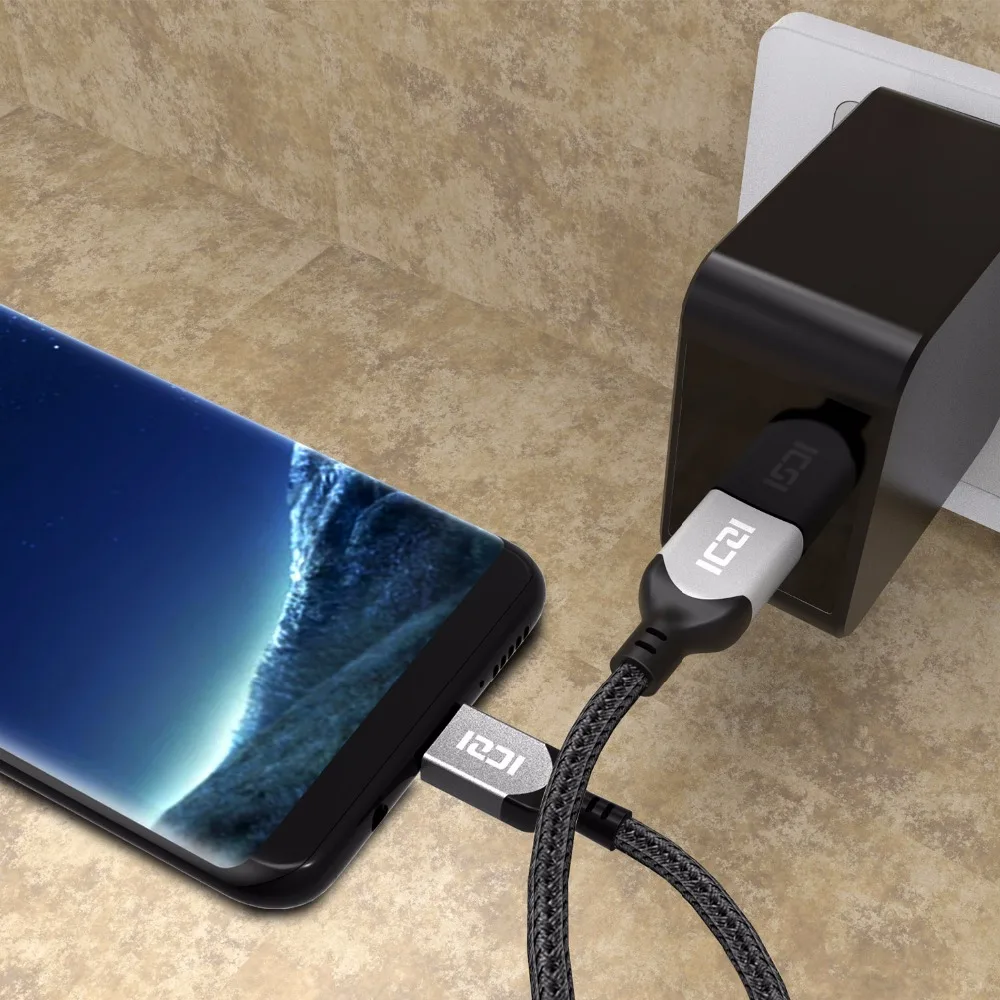 ICZI 3 шт USB C к 0 кабель 1 м для синхронизации данных type быстрой зарядки Galaxy S8/S8 Plus/Note 8