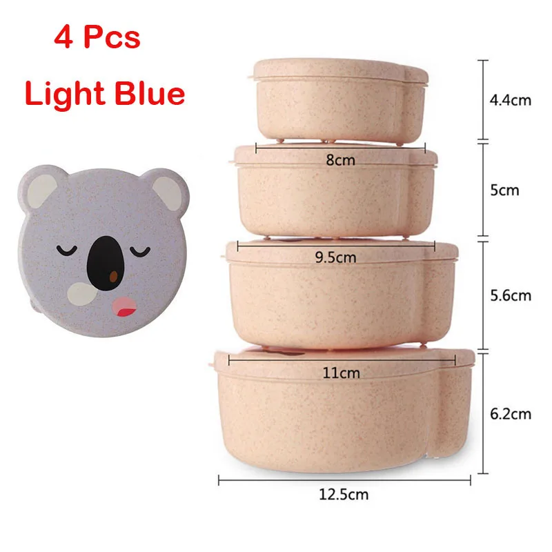 Blue Bear 4Pcs Set 4 шт. Детские отстойные пищевые кубики для заморозки бачки для подачи лотка для хранения Gruel риса BPA контейнерная коробка для детей Childern - Цвет: Blue Bear 4Pcs Set