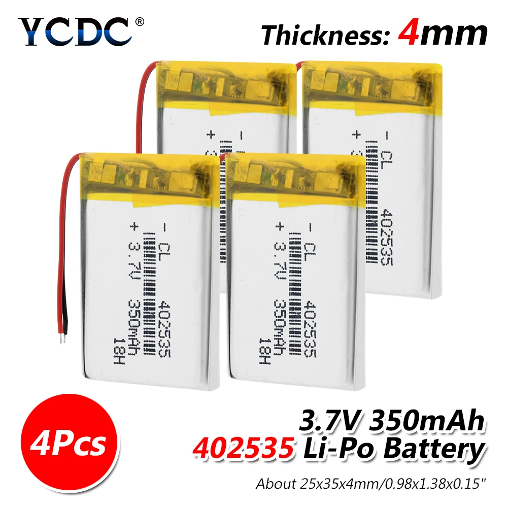 4 pieces 1/2/4 шт. 3,7 вольт Перезаряжаемые Li-Po Батарея PCB защитой радио Динамик электронная книга Мощность банк Батарея заменить 3,7 V литий-ионным пила - Цвет: 4 pieces