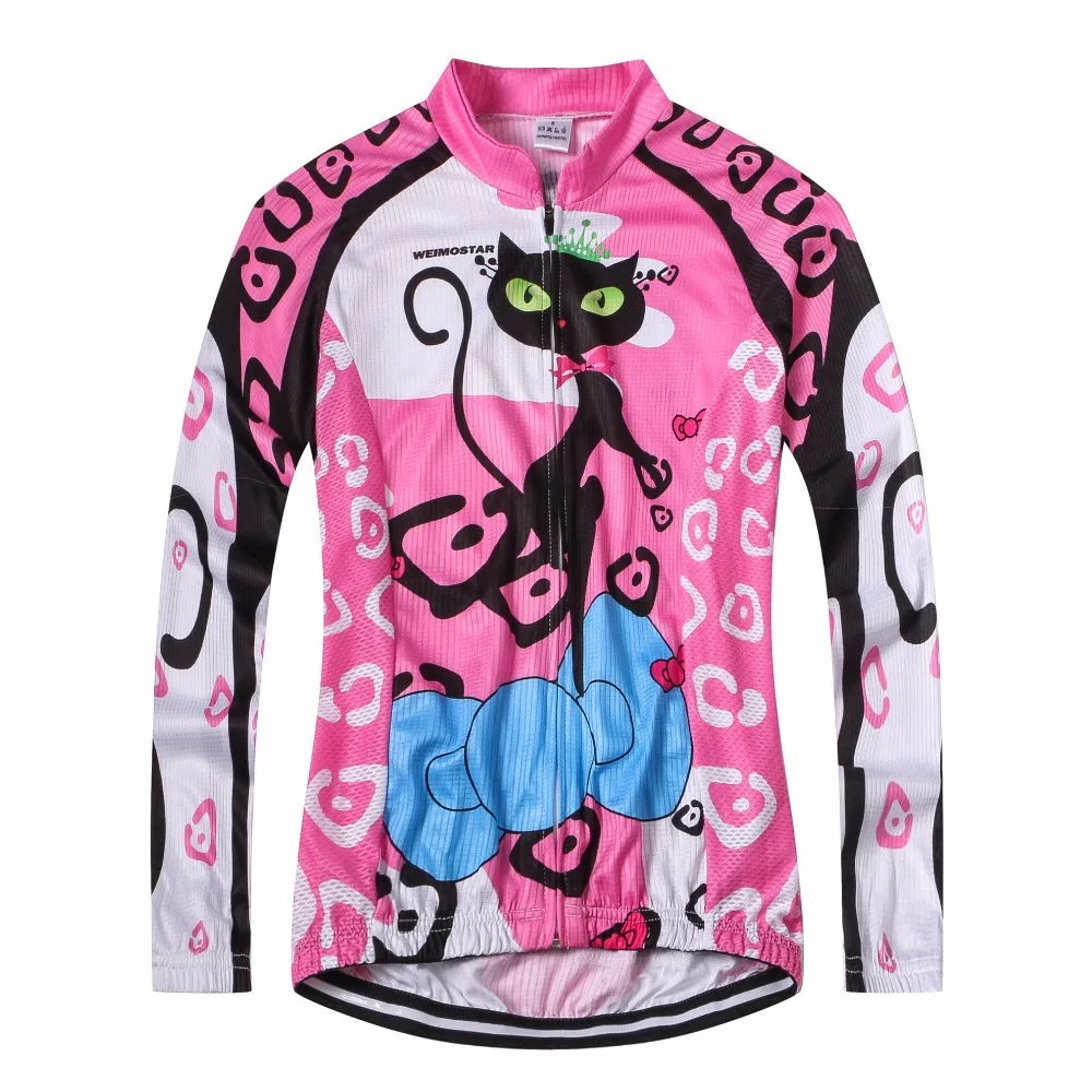 Футболка женская велосипедная с длинным рукавом розовая/синяя|cycling shirt|women cycling