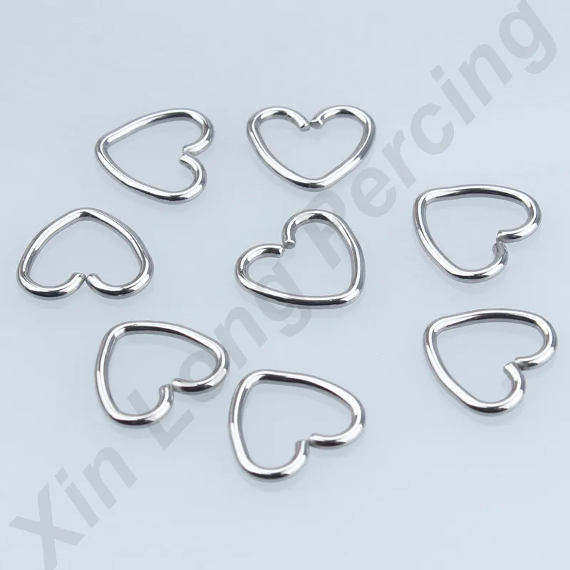 316l хирургическое стальное кольцо для пирсинга логотип в форме сердца пирсинг