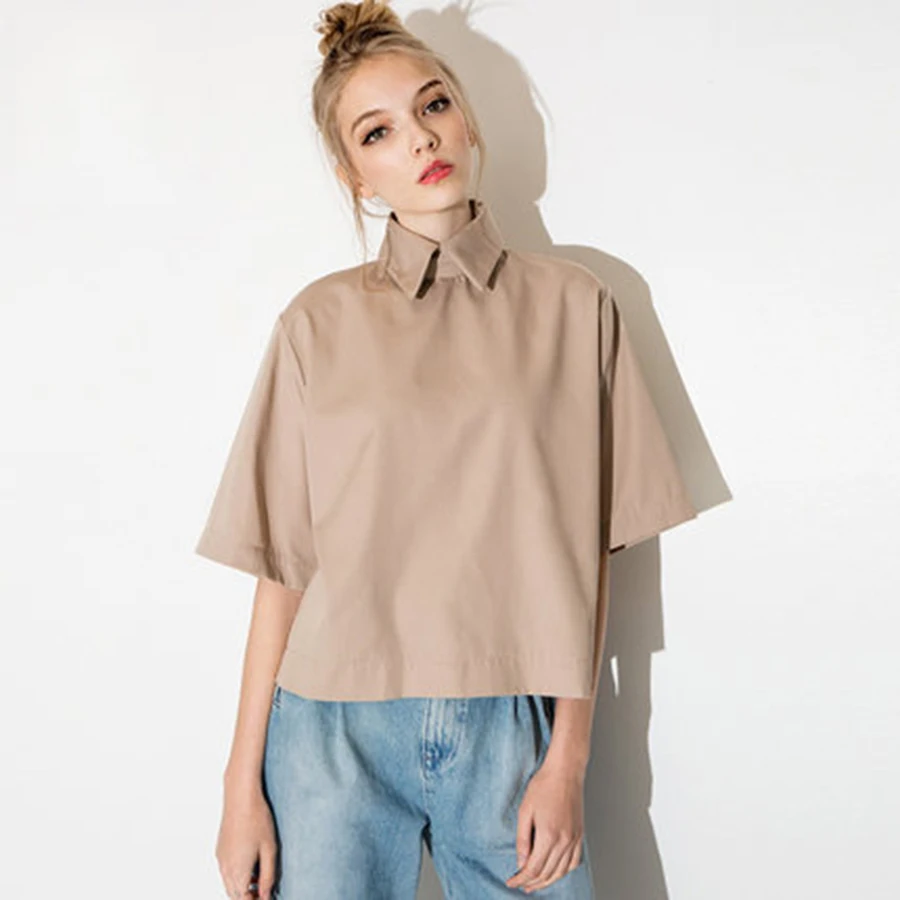 Short Sleeve Shirt Women Summer Vintage Elegant Loose Blouse Cute Korean Fashion Blusas Feminina Trendy 55 |