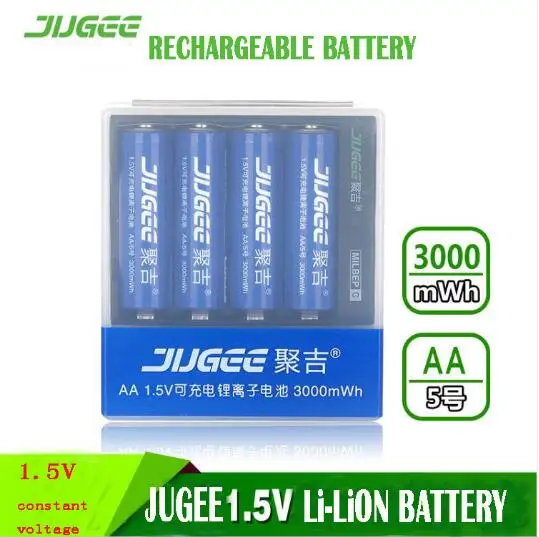 Новые 4 шт. 1.5 В 3000mwh AA литий-полимерная литий-ионная литий-полимерный аккумулятор +