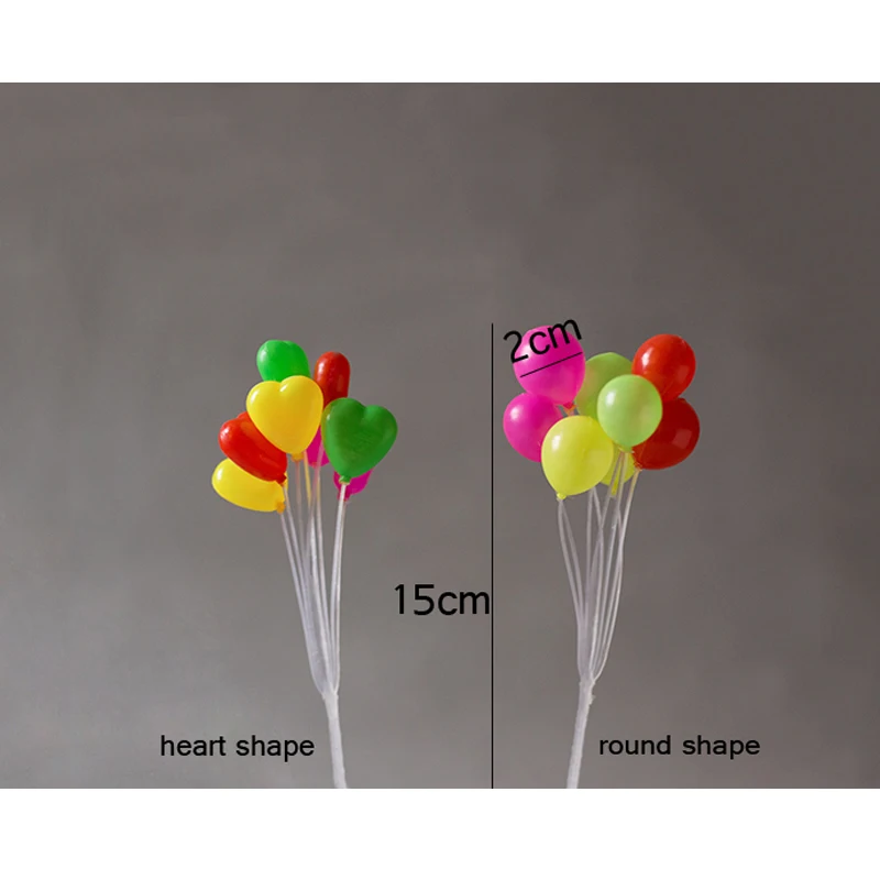 Разноцветные шары в форме сердца искусственные садовые миниатюры Пластиковые