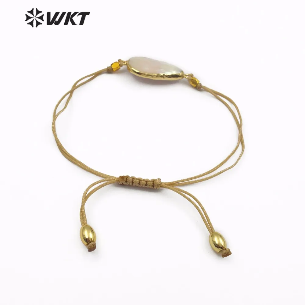 Женский классический браслет с пресноводной жемчужиной WT-B447 WKT регулируемый