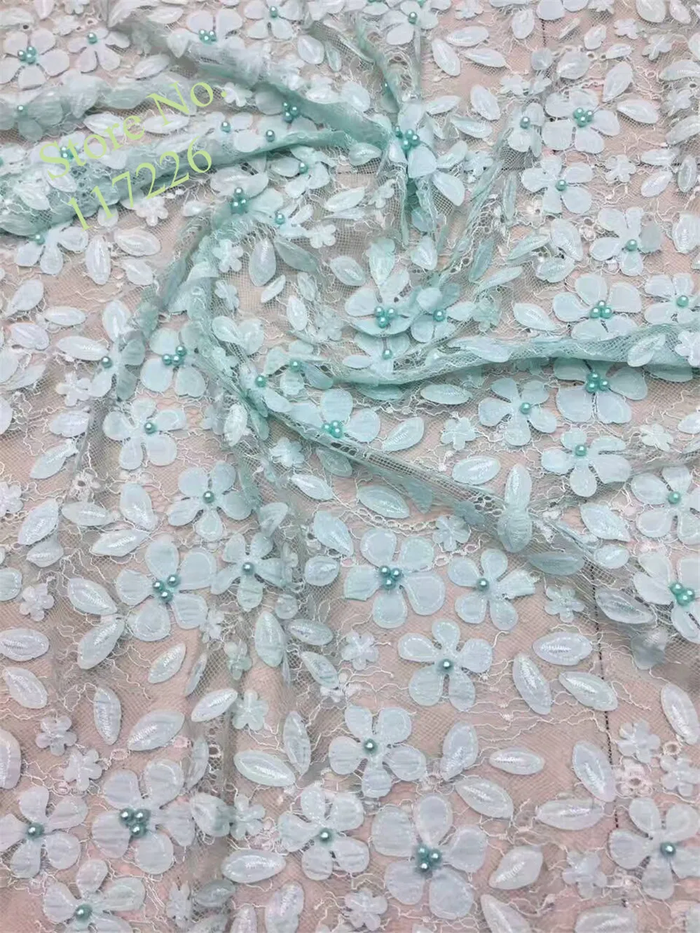 

New design High Quality french lace fabric with beads African Lace Fabric For nigerian dress good quality