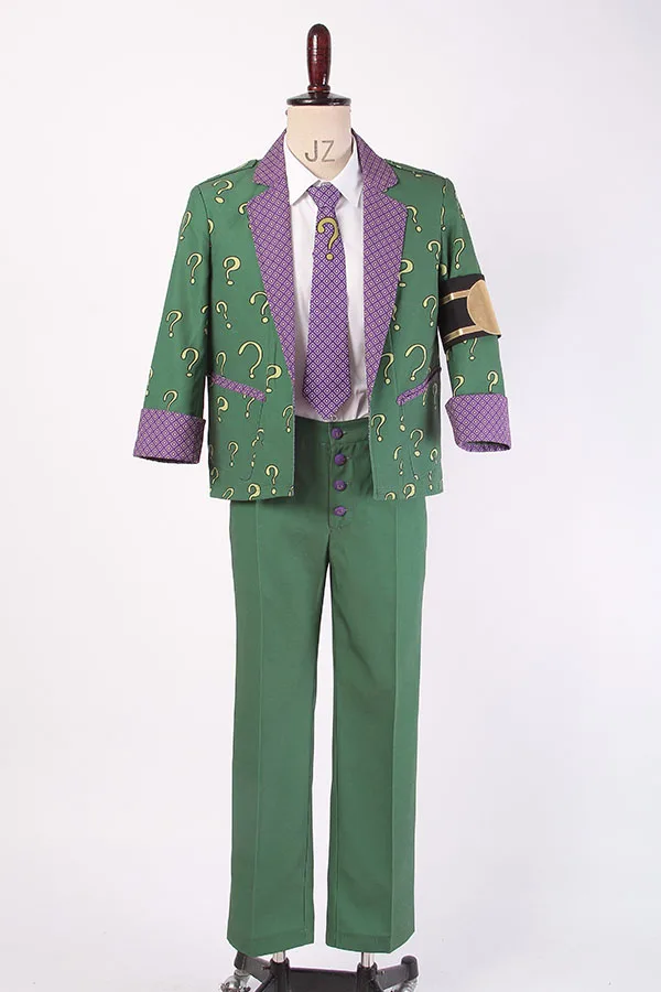 Костюм Бэтмена косплей Arkham City The Riddler Dr. Edward Nigma полный комплект униформы костюм