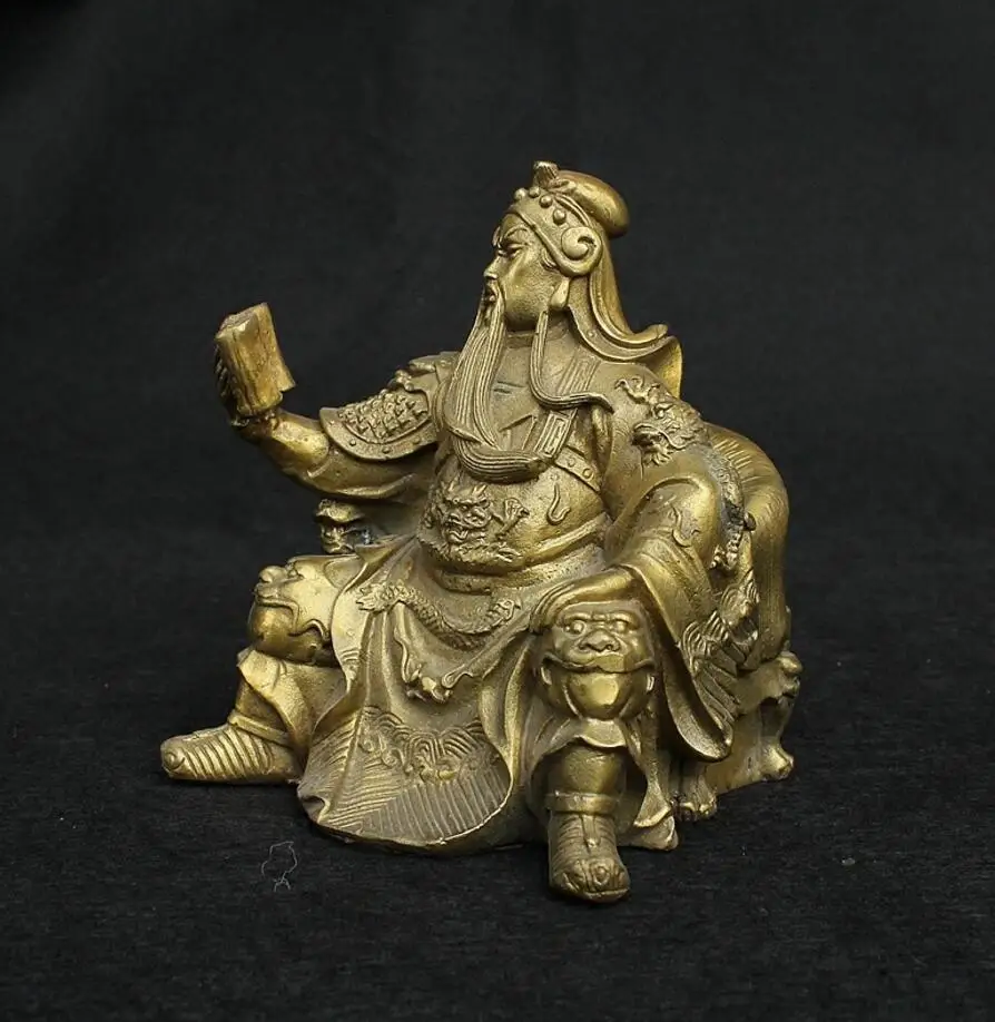 SCY 422+++Copper public relations father bronze statue reading Guan Gong and night reading. | Дом и сад