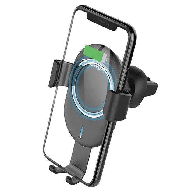 FDGAO 10 Вт беспроводное автомобильное зарядное устройство для iPhone 8 X XR XS Max samsung S10 S9 Xiaomi Mi 9 QC Быстрая Зарядка Qi Вентиляционное крепление держатель для телефона - Тип штекера: Black
