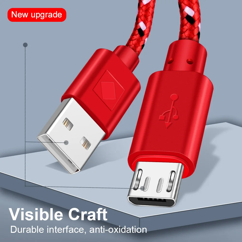 1 м 2 3 USB кабель в нейлоновой оплетке Micro для быстрой зарядки Samsung S7 Xiaomi LG планшета