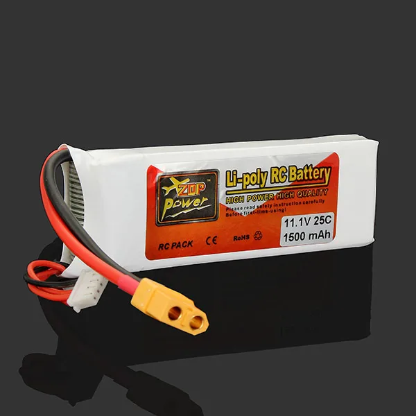 Высококачественная аккумуляторная батарея ZOP Power 3S 11 1 В 1500 мАч 25C перезаряжаемая